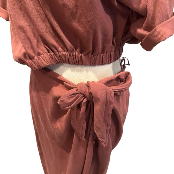 Free People Rae Maxi Dress Redwood Effortless Cutout Resort Solid Beach L 277142 - Picture 5 of 13